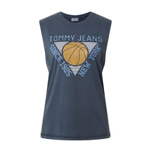Tommy Jeans Top  dymovo modrá / modrosivá / hnedá / biela
