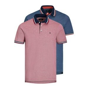 JACK & JONES Tričko 'JJEPaulos'  tmavomodrá / svetločervená / čierna / biela