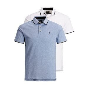 JACK & JONES Tričko 'JJEPaulos'  modrá / čierna / biela