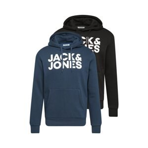 JACK & JONES Mikina 'JJEcorp'  modrá / čierna / biela