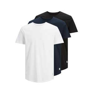 JACK & JONES Tričko 'JJENoa'  námornícka modrá / čierna / biela