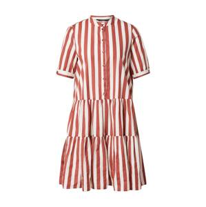 VERO MODA Košeľové šaty 'Delta'  hrdzavohnedá / biela