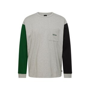 VANS Tričko 'STAUFFER'  sivá melírovaná / tmavozelená / čierna