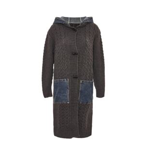 RISA Kardigán  modrá denim / tmavosivá