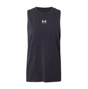 UNDER ARMOUR Športový top 'Off Campus Muscle'  čierna / biela