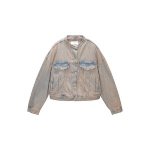Pull&Bear Prechodná bunda  modrá denim / pastelovo ružová