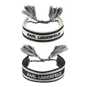 Karl Lagerfeld Náramok 'K'  sivá / čierna / biela ako vlna