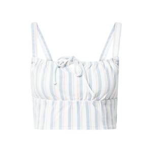 Missguided Top  svetlomodrá / pastelovo ružová / biela