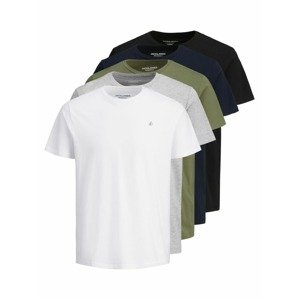 JACK & JONES Tričko  tmavomodrá / svetlosivá / olivová / čierna / biela