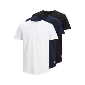 JACK & JONES Tričko 'JJENoa'  námornícka modrá / čierna / biela