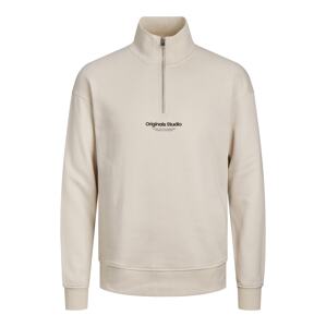 JACK & JONES Mikina 'Vesterbro'  béžová / čierna
