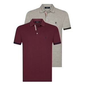 RAME Tričko  námornícka modrá / sivá melírovaná / burgundská
