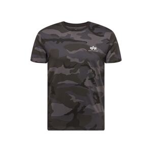 ALPHA INDUSTRIES Tričko  antracitová / grafitová / tmavosivá / biela