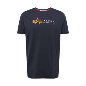 ALPHA INDUSTRIES Tričko  námornícka modrá / koňaková / biela