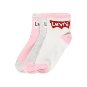 LEVI'S ® Ponožky 'BATWING'  sivá melírovaná / svetloružová / červená / biela
