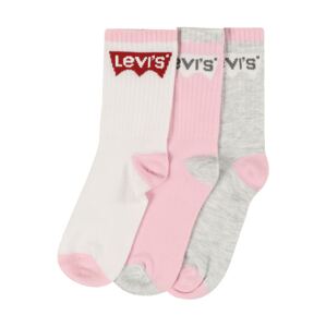 LEVI'S ® Ponožky  sivá melírovaná / ružová / karmínovo červená / biela