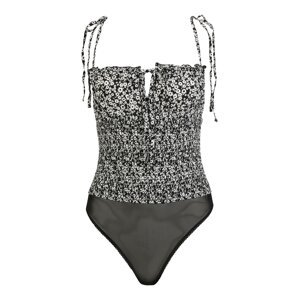 Free People Košeľové body  čierna / biela