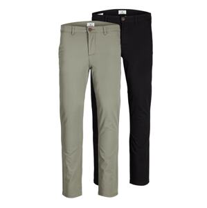 JACK & JONES Chino nohavice 'Macro Dave'  pastelovo zelená / čierna