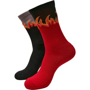 Mister Tee Ponožky 'Long Flame'  sivá / oranžová / ohnivo červená / čierna