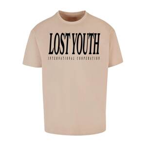 Lost Youth Tričko 'LY'  piesková / čierna