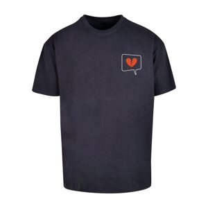 Merchcode Tričko 'Heartbreak X'  námornícka modrá / červená / biela