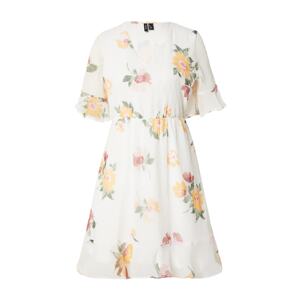 VERO MODA Letné šaty 'VMSMILLA'  zelená / oranžová / ružová / biela