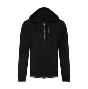 ARMANI EXCHANGE Tepláková bunda  čierna / biela