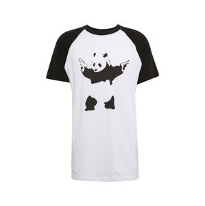 Mister Tee Tričko 'Banksy Panda'  čierna / biela