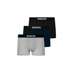 SNOCKS Boxerky  tmavomodrá / sivá / čierna