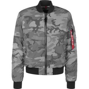 ALPHA INDUSTRIES Prechodná bunda  sivá / tmavosivá / rubínová / čierna