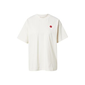 KnowledgeCotton Apparel Tričko  krémová / červená