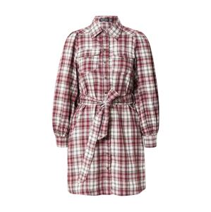 Nasty Gal Košeľové šaty  svetlohnedá / tmavočervená / čierna / biela