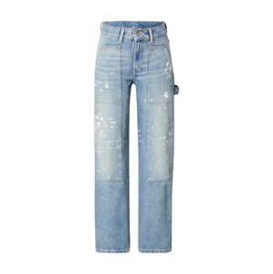 WEEKDAY Džínsy 'Carpenter'  modrá denim / biela