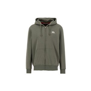 ALPHA INDUSTRIES Tepláková bunda  olivová / biela