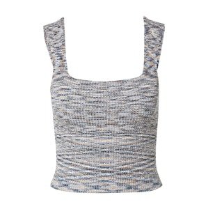 Abercrombie & Fitch Vyšívaný top 'ANGLED'  modrosivá / biela