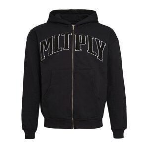 Multiply Apparel Tepláková bunda  čierna / biela