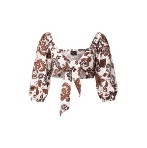 MINKPINK Blúzka 'AMARA'  čokoládová / biela