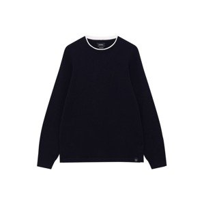 Pull&Bear Sveter  námornícka modrá / biela