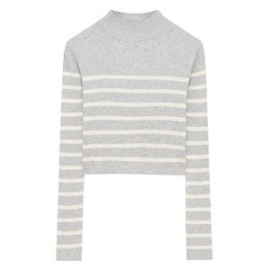 Pull&Bear Sveter  sivá / biela