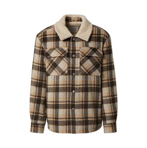 DAN FOX APPAREL Prechodná bunda 'Brian'  béžová / tmavomodrá / hnedá