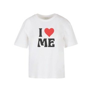 Miss Tee Tričko 'I Love Me'  krvavo červená / čierna / biela