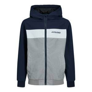 Jack & Jones Junior Prechodná bunda 'Rush'  námornícka modrá / čadičová / biela