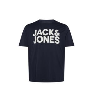 Jack & Jones Plus Tričko 'JJECorp'  námornícka modrá / biela
