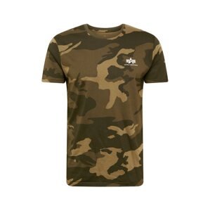 ALPHA INDUSTRIES Tričko  svetlohnedá / kaki / olivová / biela