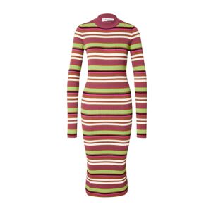 Sonia Rykiel Šaty  svetlozelená / burgundská / čierna / biela