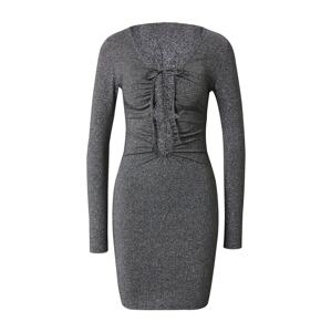 NEON & NYLON Šaty 'ADDIE'  čierna / strieborná
