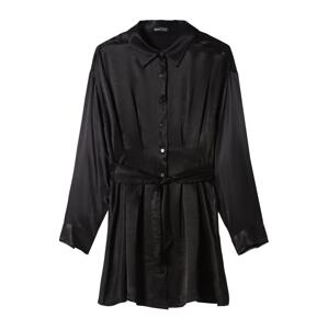 Bershka Košeľové šaty  čierna