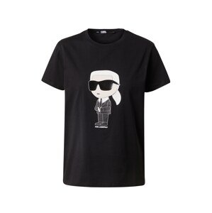 Karl Lagerfeld Tričko 'Ikonik 2.0'  čierna / biela