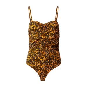 modström Košeľové body 'Curtis'  svetlooranžová / čierna