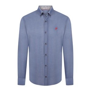 DENIM CULTURE Košeľa 'Cyrus'  modrosivá / tmavočervená